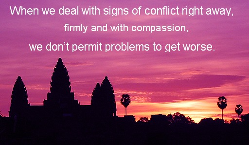 peace through non-violence, take a stand on violence, intervene in conflict, conflict resolution,